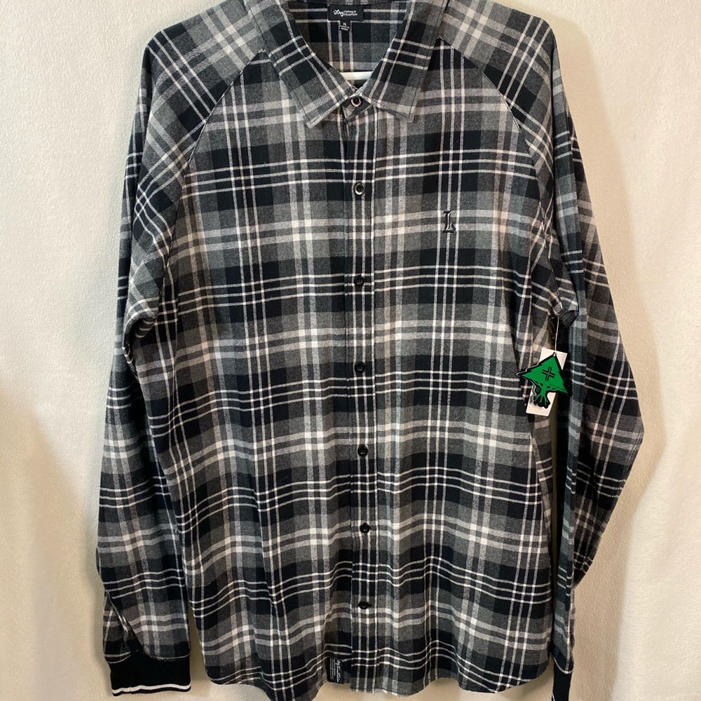 LRG Woven Collection Flannel Button Front Shirt XL